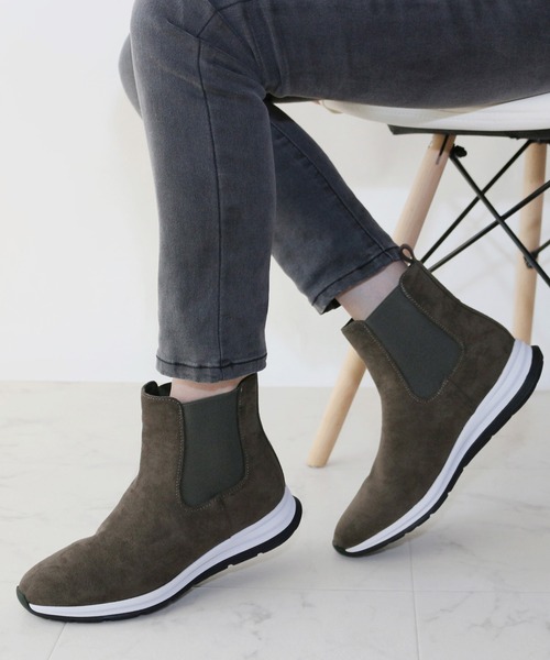 【セール】サイドゴアスニーカーブーツ【低反発スポンジ入り】（ブーツ）｜Fin（フィン）