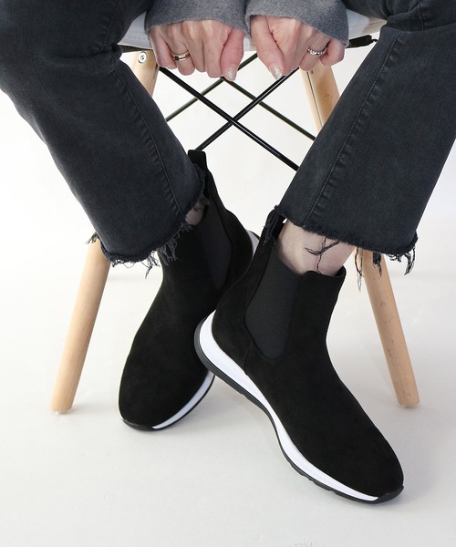 【セール】サイドゴアスニーカーブーツ【低反発スポンジ入り】（ブーツ）｜Fin（フィン）