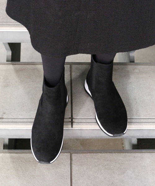 【セール】サイドゴアスニーカーブーツ【低反発スポンジ入り】（ブーツ）｜Fin（フィン）