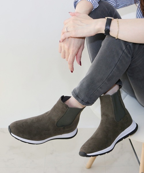 【セール】サイドゴアスニーカーブーツ【低反発スポンジ入り】（ブーツ）｜Fin（フィン）