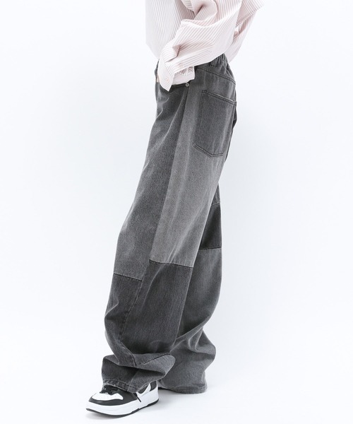Anui(アニュイ)の「【UNISEX】アジャストパッチデニム(デニムパンツ・レディース・ブラック/ブルー・S/M/L)」の3枚目の写真