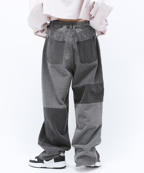 Anui(アニュイ)の「【UNISEX】アジャストパッチデニム(デニムパンツ・レディース・ブラック/ブルー・S/M/L)」の4枚目の写真