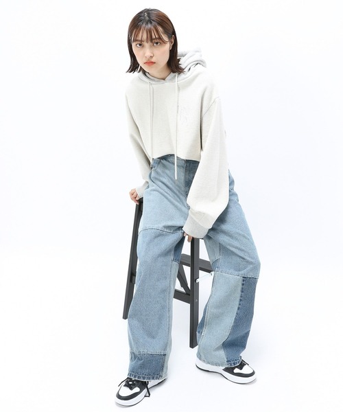 Anui(アニュイ)の「【UNISEX】アジャストパッチデニム(デニムパンツ・レディース・ブラック/ブルー・S/M/L)」の9枚目の写真
