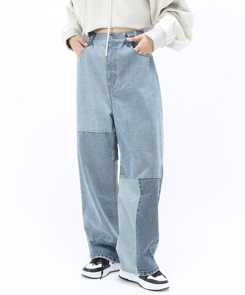 Anui(アニュイ)の「【UNISEX】アジャストパッチデニム(デニムパンツ・レディース・ブラック/ブルー・S/M/L)」の12枚目の写真