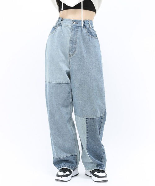 Anui(アニュイ)の「【UNISEX】アジャストパッチデニム(デニムパンツ・レディース・ブラック/ブルー・S/M/L)」の13枚目の写真