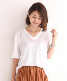 BEAUTY&YOUTH UNITED ARROWS | BY コットンレーヨン ポケットVネックTシャツ(Tシャツ/カットソー)