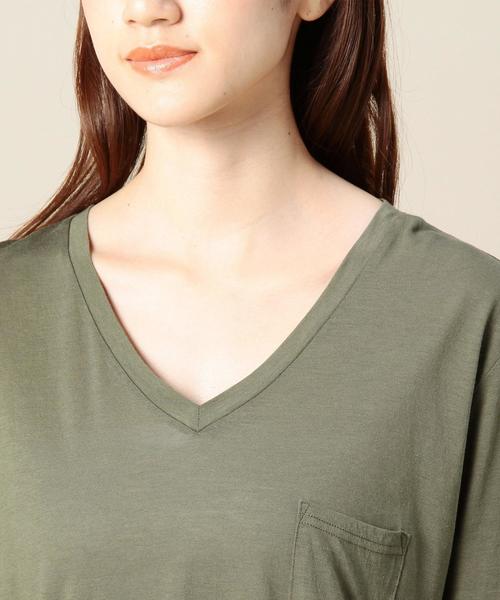 BEAUTY&YOUTH UNITED ARROWS(ビューティーアンドユースユナイテッドアローズ)の「BY コットンレーヨン ポケットVネックTシャツ◆(Tシャツ/カットソー・レディース・ホワイト/ブラック/イエロー/オリーブ・フリー)」の10枚目の写真