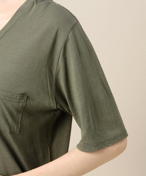 BEAUTY&YOUTH UNITED ARROWS(ビューティーアンドユースユナイテッドアローズ)の「BY コットンレーヨン ポケットVネックTシャツ◆(Tシャツ/カットソー・レディース・ホワイト/ブラック/イエロー/オリーブ・フリー)」の14枚目の写真