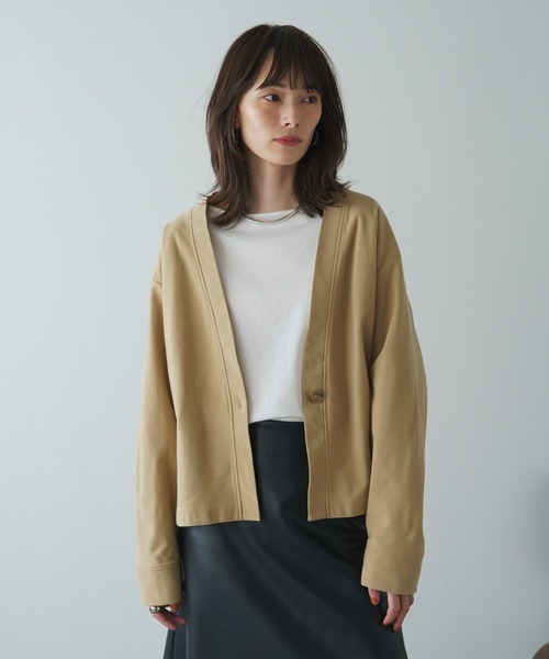 russet(ラシット)の「《qurumu》Vネックカーディガン(O-250)(カーディガン/ボレロ・レディース・キャメル/ブラック・FREE)」の14枚目の写真
