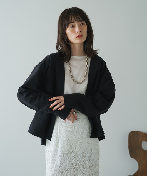 russet(ラシット)の「《qurumu》Vネックカーディガン(O-250)(カーディガン/ボレロ・レディース・キャメル/ブラック・FREE)」の11枚目の写真