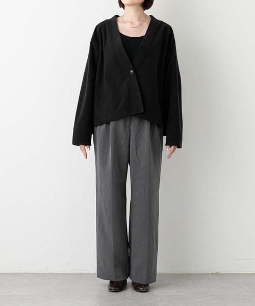 russet(ラシット)の「《qurumu》Vネックカーディガン(O-250)(カーディガン/ボレロ・レディース・キャメル/ブラック・FREE)」の9枚目の写真