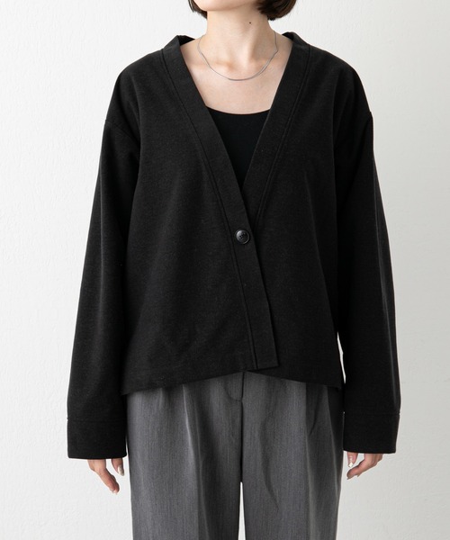 russet(ラシット)の「《qurumu》Vネックカーディガン(O-250)(カーディガン/ボレロ・レディース・キャメル/ブラック・FREE)」の7枚目の写真