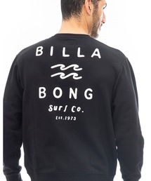 BILLABONG メンズ ONE TIME トレーナー 【2023年秋冬モデル】/ビラボン裏毛ブランドロゴフエルトワッペンクルーネックトレーナー