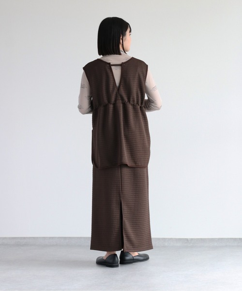 cepo(セポ)の「カットキルトセットアップ(ワンピース・レディース・ブラック/ブラウン・M)」の6枚目の写真