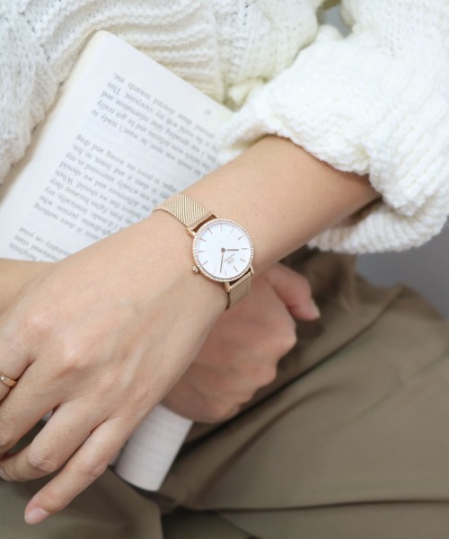 Daniel Wellington（ダニエルウェリントン）の「Petite Bezel Mesh MoP 28mm（アナログ腕時計・レディース・ホワイト×ゴールド/ピンクゴールド/ブラック×シルバー・28mm）」の16枚目の写真