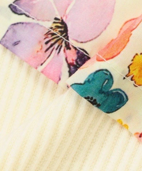 Love&Peace&Money（ラブアンドピースアンドマネー）の「花柄ドッキング長袖チュニック（チュニック・キッズ・イエロー/コーラル・100cm/110cm/130cm/90cm/120cm/80ｃｍ）」の9枚目の写真
