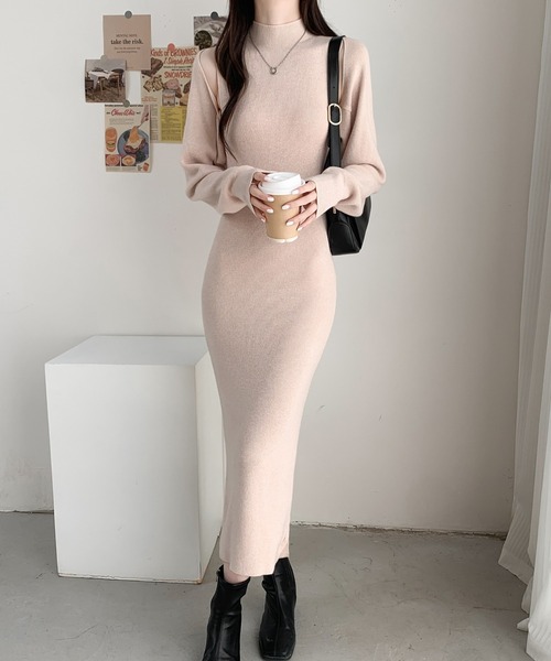 ABITOKYO(アビトーキョー)の「ショート丈ボレロ&ハイネックニットワンピース2点セット(ワンピース・レディース・アイボリー/ブラック/グリーン/ベージュ・FREE)」の4枚目の写真