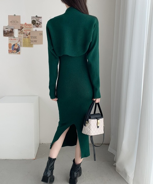 ABITOKYO(アビトーキョー)の「ショート丈ボレロ&ハイネックニットワンピース2点セット(ワンピース・レディース・アイボリー/ブラック/グリーン/ベージュ・FREE)」の18枚目の写真