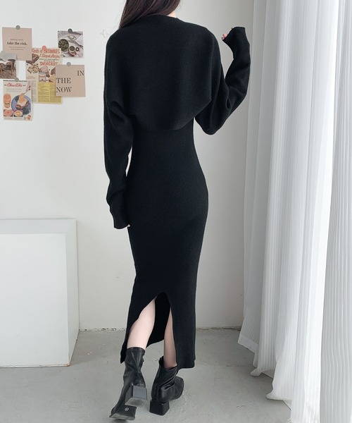 ABITOKYO(アビトーキョー)の「ショート丈ボレロ&ハイネックニットワンピース2点セット(ワンピース・レディース・アイボリー/ブラック/グリーン/ベージュ・FREE)」の6枚目の写真