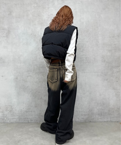 WHO'S WHO gallery（フーズフーギャラリー）の「【SLOPPY/スロッピー】SLOPPY中綿ベスト（ダウンベスト・レディース・チャコールグレー/ブラウン/アイボリー/ブラック/ブラック系その他・SMALL）」の21枚目の写真