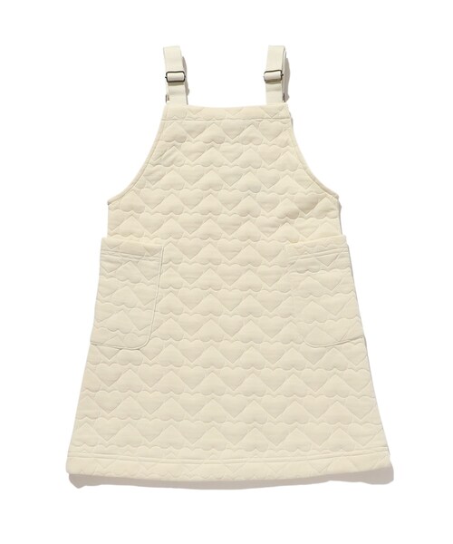 SHOO・LA・RUE(シューラルー)の「◆【110-140cm】ハートキルトジャンスカワンピ(ワンピース・キッズ・グリーン系/アイボリー・13/14/11/12)」の1枚目の写真