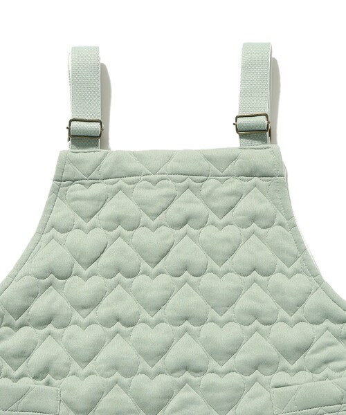 SHOO・LA・RUE(シューラルー)の「◆【110-140cm】ハートキルトジャンスカワンピ(ワンピース・キッズ・グリーン系/アイボリー・13/14/11/12)」の5枚目の写真