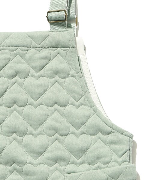 SHOO・LA・RUE(シューラルー)の「◆【110-140cm】ハートキルトジャンスカワンピ(ワンピース・キッズ・グリーン系/アイボリー・13/14/11/12)」の6枚目の写真