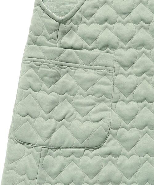 SHOO・LA・RUE(シューラルー)の「◆【110-140cm】ハートキルトジャンスカワンピ(ワンピース・キッズ・グリーン系/アイボリー・13/14/11/12)」の7枚目の写真