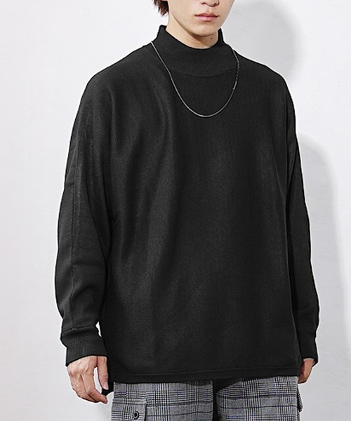 MinoriTY（マイノリティ）の「【MinoriTY】ビッグシルエットミラノリブ編みモックネックニット モックネックセーター メンズ 春服 冬服 ルーズシルエット ルーズフィット オーバーサイズ（ニット/セーター・メンズ・ベージュ/ブラック/アイボリー/モカ・L/M/S）」の8枚目の写真