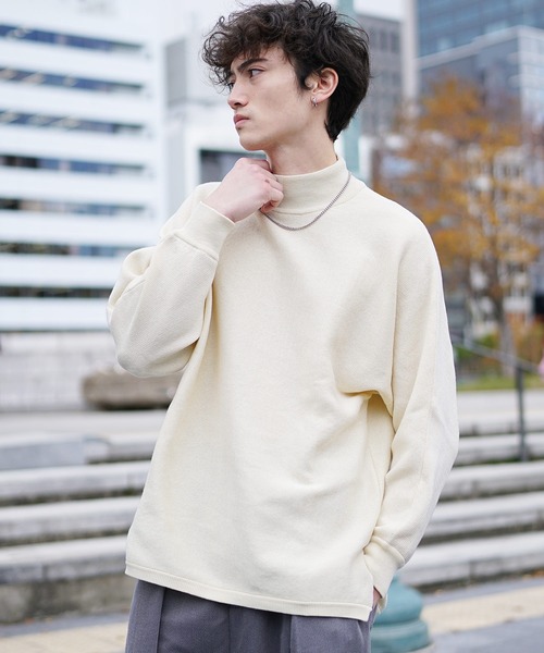 MinoriTY】ビッグシルエットミラノリブ編みモックネックニット モック