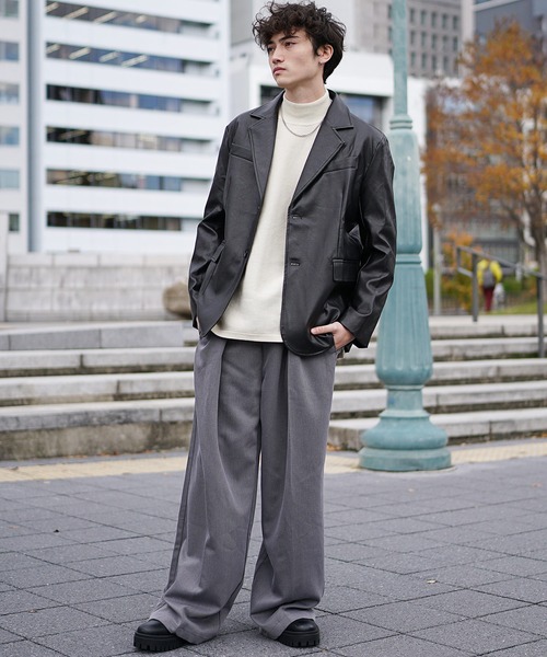 MinoriTY（マイノリティ）の「【MinoriTY】ビッグシルエットミラノリブ編みモックネックニット モックネックセーター メンズ 春服 冬服 ルーズシルエット ルーズフィット オーバーサイズ（ニット/セーター・メンズ・ベージュ/ブラック/アイボリー/モカ・L/M/S）」の20枚目の写真