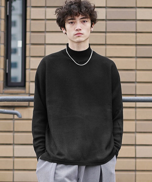 MinoriTY】ビッグシルエットミラノリブ編みモックネックニット