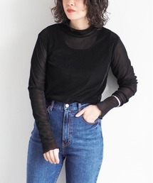 ベロアメッシュハイネックインナー