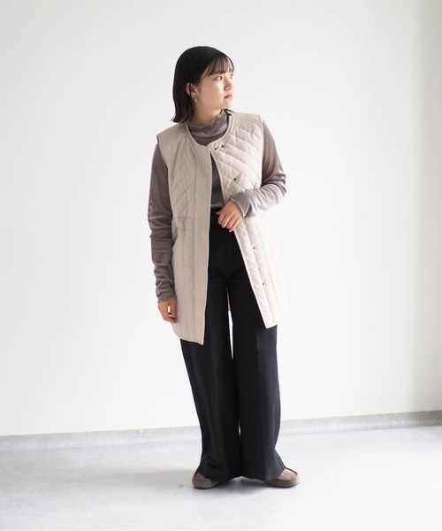 cepo（セポ）の「ベロアメッシュハイネックインナー（Tシャツ/カットソー・レディース・グレー/オフホワイト/ブラック・M）」の10枚目の写真