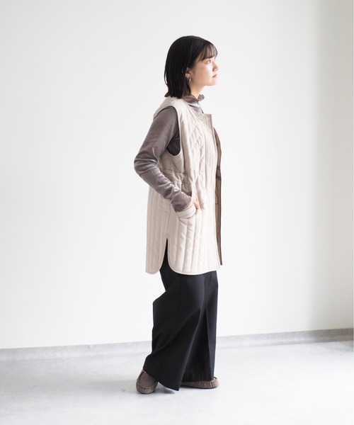 cepo（セポ）の「ベロアメッシュハイネックインナー（Tシャツ/カットソー・レディース・グレー/オフホワイト/ブラック・M）」の12枚目の写真