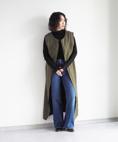cepo（セポ）の「ベロアメッシュハイネックインナー（Tシャツ/カットソー・レディース・グレー/オフホワイト/ブラック・M）」の21枚目の写真