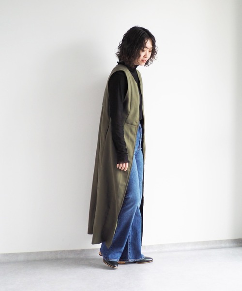 cepo（セポ）の「ベロアメッシュハイネックインナー（Tシャツ/カットソー・レディース・グレー/オフホワイト/ブラック・M）」の22枚目の写真