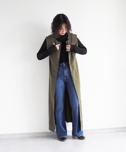 cepo（セポ）の「ベロアメッシュハイネックインナー（Tシャツ/カットソー・レディース・グレー/オフホワイト/ブラック・M）」の20枚目の写真
