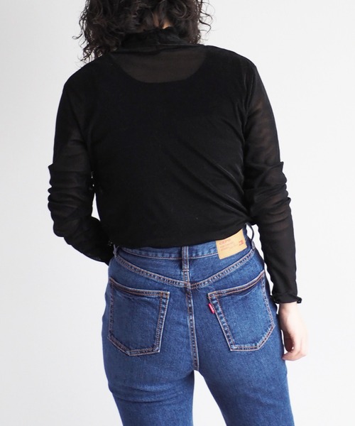 cepo（セポ）の「ベロアメッシュハイネックインナー（Tシャツ/カットソー・レディース・グレー/オフホワイト/ブラック・M）」の18枚目の写真