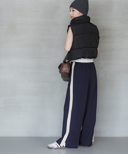 coca(coca)(コカ)の「スリット入りサイドラインジャージーパンツ(その他パンツ・レディース・ネイビー/ブラック/グレー・LONG/SHORT/MEDIUM)」の5枚目の写真