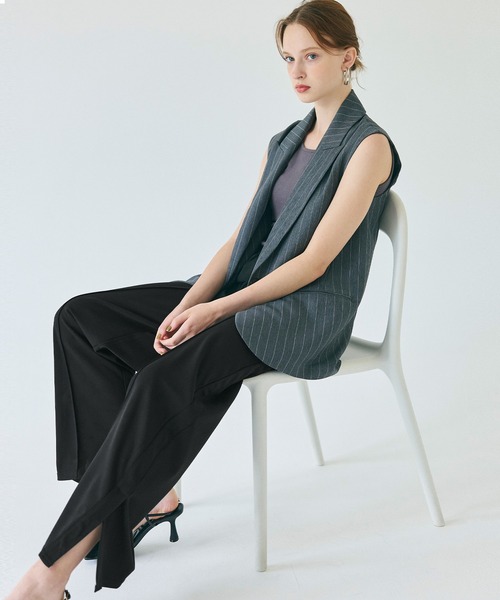 coca(coca)(コカ)の「スリット入りサイドラインジャージーパンツ(その他パンツ・レディース・ネイビー/ブラック/グレー・LONG/SHORT/MEDIUM)」の17枚目の写真