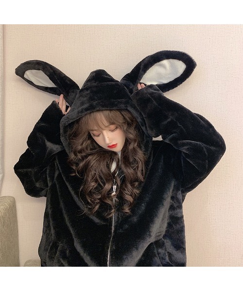 ⚫︎美品 LAVITA ラヴィータブルーフォックスファー カシミヤ ポンチョ セール】ロマンティックガーリーうさ耳フェイクファーコート