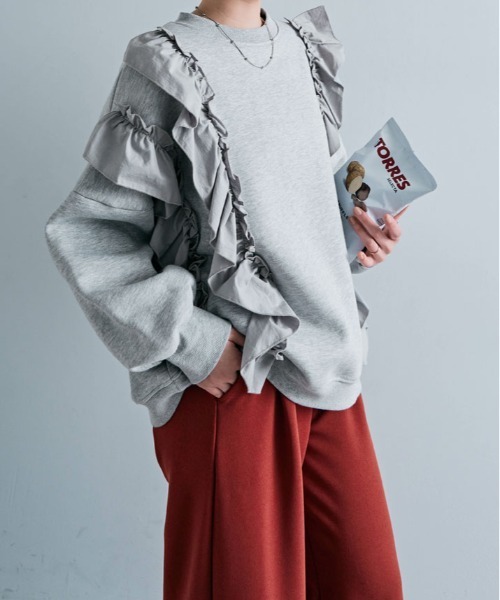 kirakiraShop（キラキラショップ）の「裏起毛 ラッフル スウェット