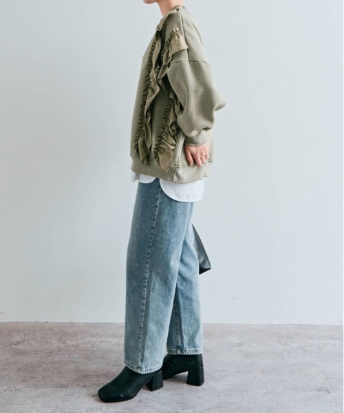 kirakiraShop(キラキラショップ)の「裏起毛 ラッフル スウェット プルオーバー(スウェット・レディース・オフホワイト/ブラック/杢グレー/チャコール/ネイビー/カーキ・FREE)」の20枚目の写真