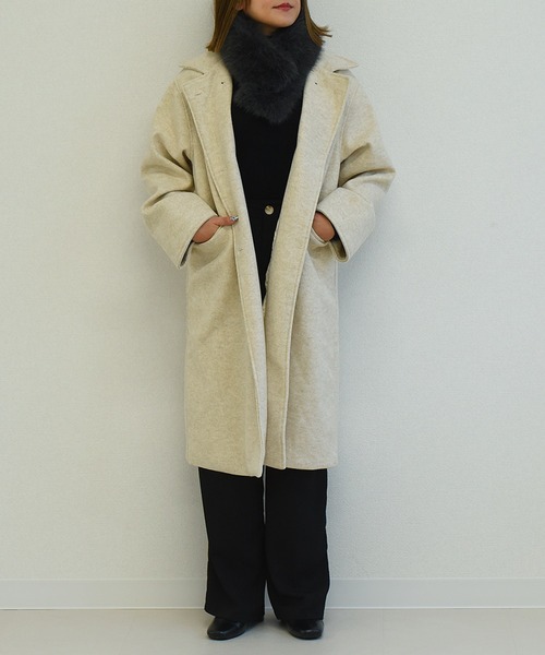 DAY CLOSET（デイ クローゼット）の「【顔周り華やぎ 首元あったか】ふんわり フェイクファー ティペット レディース（ネックウォーマー/スヌード・レディース・モカ/チャコールグレー/グレー/キナリ/ネイビー/ブラック・ONE SIZE）」の14枚目の写真