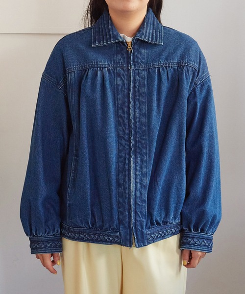 CHILD WOMAN（チャイルドウーマン）の「☆10ozデニム　三つ編みギャザーBIGブルゾン（ブルゾン・レディース・ブルー・FREE）」の13枚目の写真