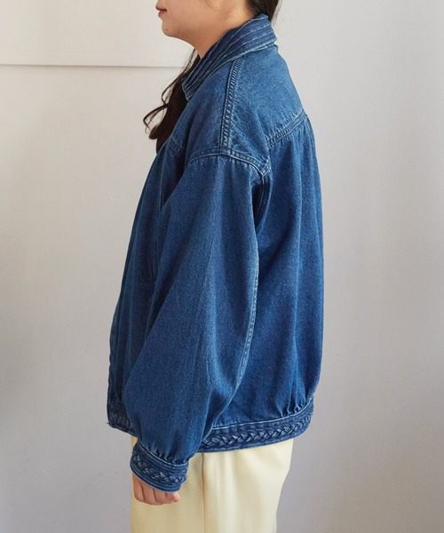 CHILD WOMAN（チャイルドウーマン）の「☆10ozデニム　三つ編みギャザーBIGブルゾン（ブルゾン・レディース・ブルー・FREE）」の14枚目の写真