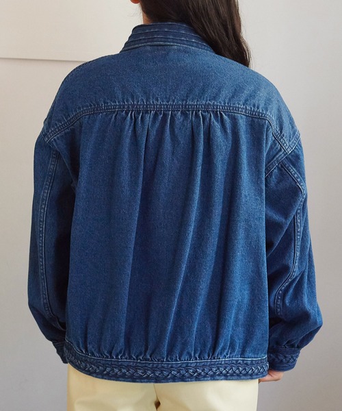 CHILD WOMAN（チャイルドウーマン）の「☆10ozデニム　三つ編みギャザーBIGブルゾン（ブルゾン・レディース・ブルー・FREE）」の15枚目の写真