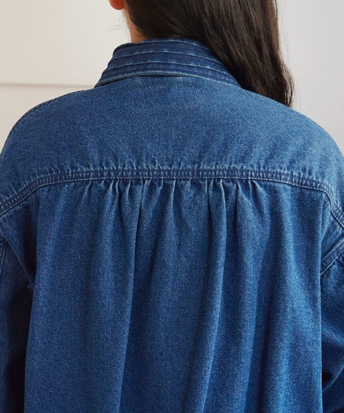 CHILD WOMAN（チャイルドウーマン）の「☆10ozデニム　三つ編みギャザーBIGブルゾン（ブルゾン・レディース・ブルー・FREE）」の19枚目の写真