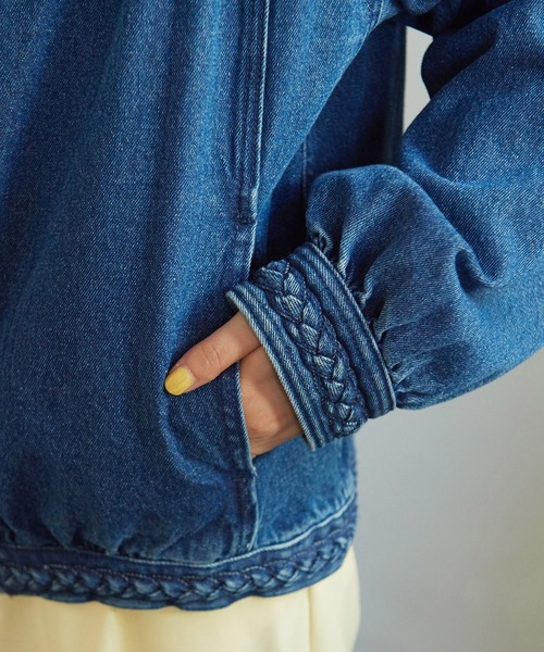 CHILD WOMAN（チャイルドウーマン）の「☆10ozデニム　三つ編みギャザーBIGブルゾン（ブルゾン・レディース・ブルー・FREE）」の21枚目の写真